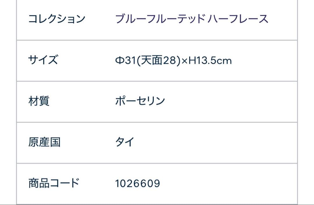 未使用◼️ブルーフルーテッド ハーフレース ケーキスタンド