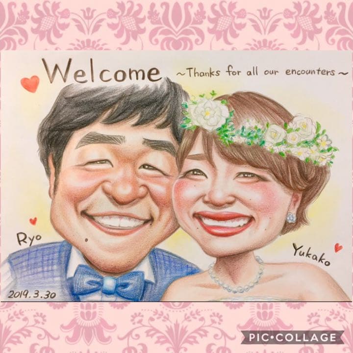 結婚式♡ウェルカムボード♡似顔絵オーダーメイド＊クオリティUPver.