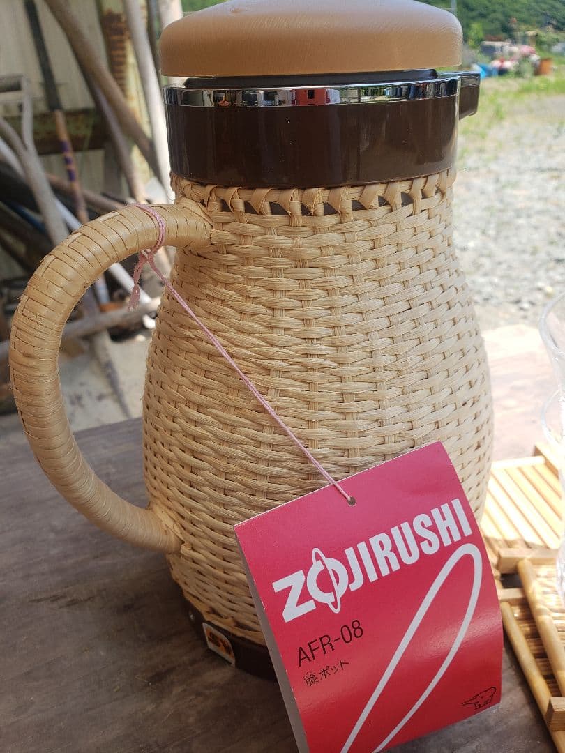 新品未使用　ZOJIRUSHI　藤ポットグラスセット