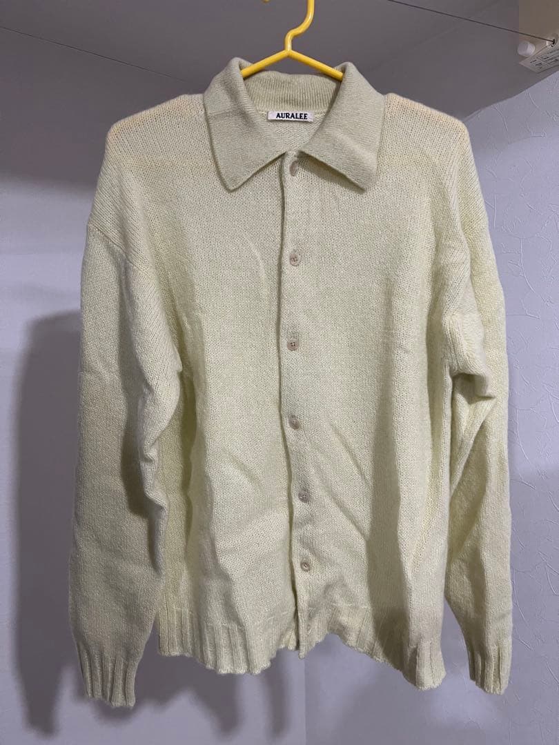 AURALEE 薄い黄色 ニットポロ サイズ3
