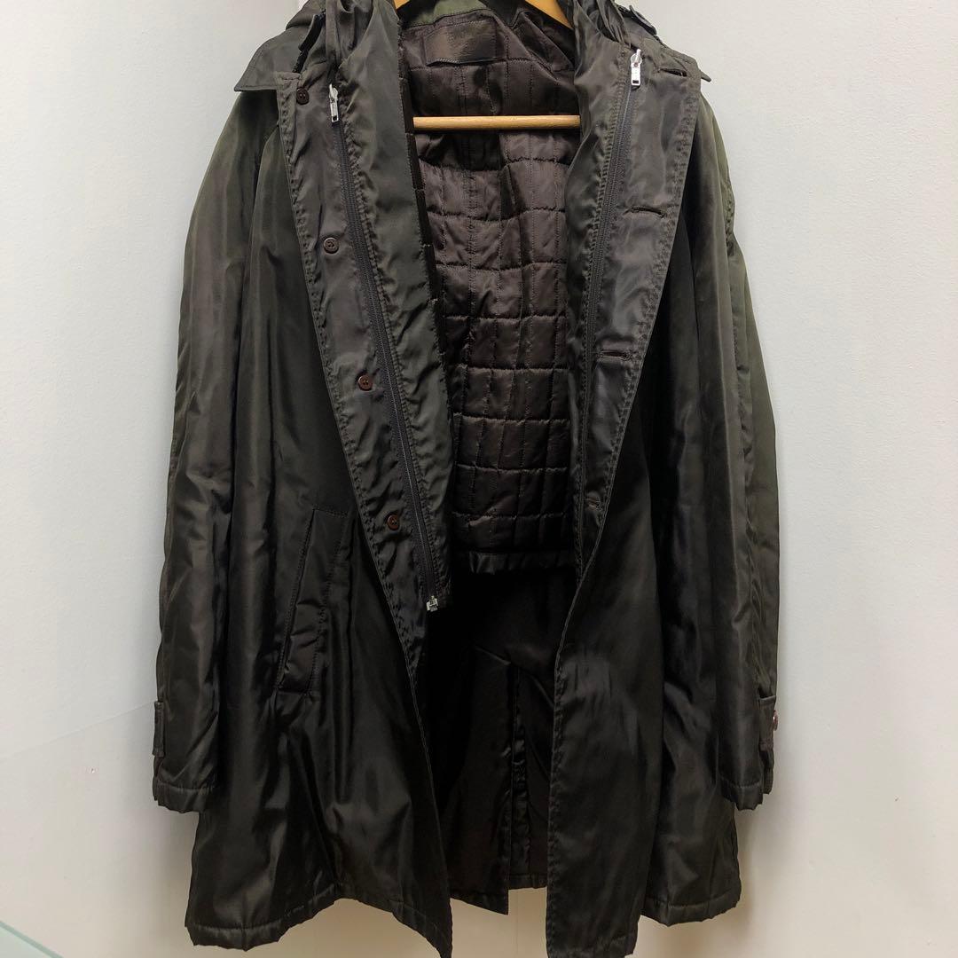 90s PRADAコート　ヴィンテージコートx インナーベスト付き　難あり！