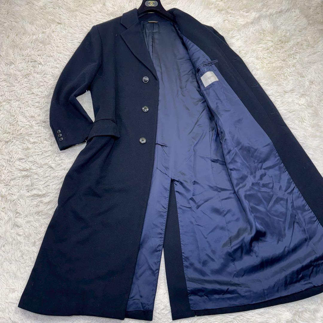 美品✨ DURBAN ダーバン カシミヤ チェスターコート 黒 LL 比翼