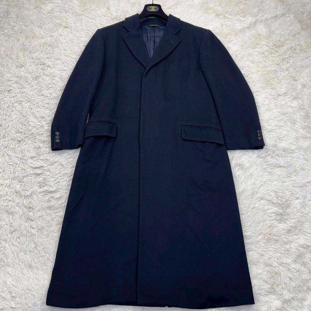 美品✨ DURBAN ダーバン カシミヤ チェスターコート 黒 LL 比翼