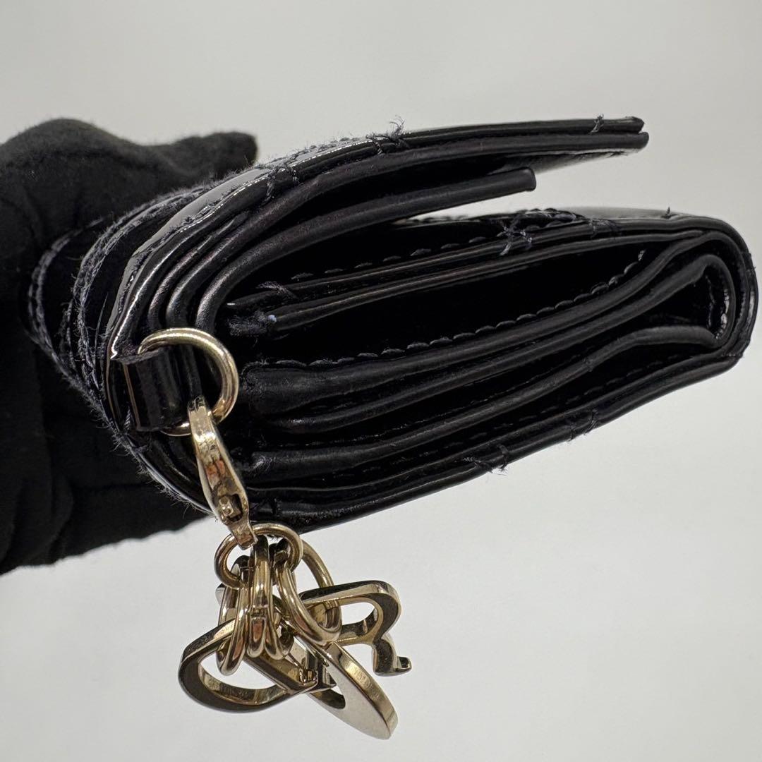 DIOR☆レディ ディオール☆エナメル☆ロータスウォレット☆カナージュ☆財布