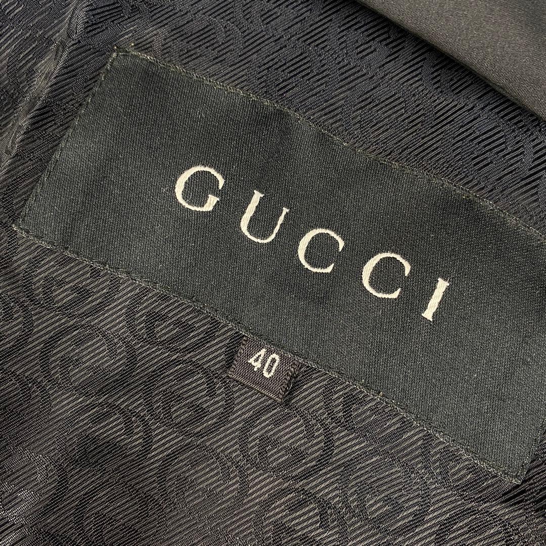裏地GG◎GUCCI グッチ　ダウンベスト　金ボタン　フード　ジップアップ