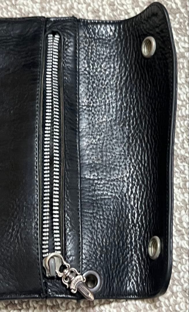 クロムハーツ CHROME HEARTS ウェーブウォレット ジップ破損