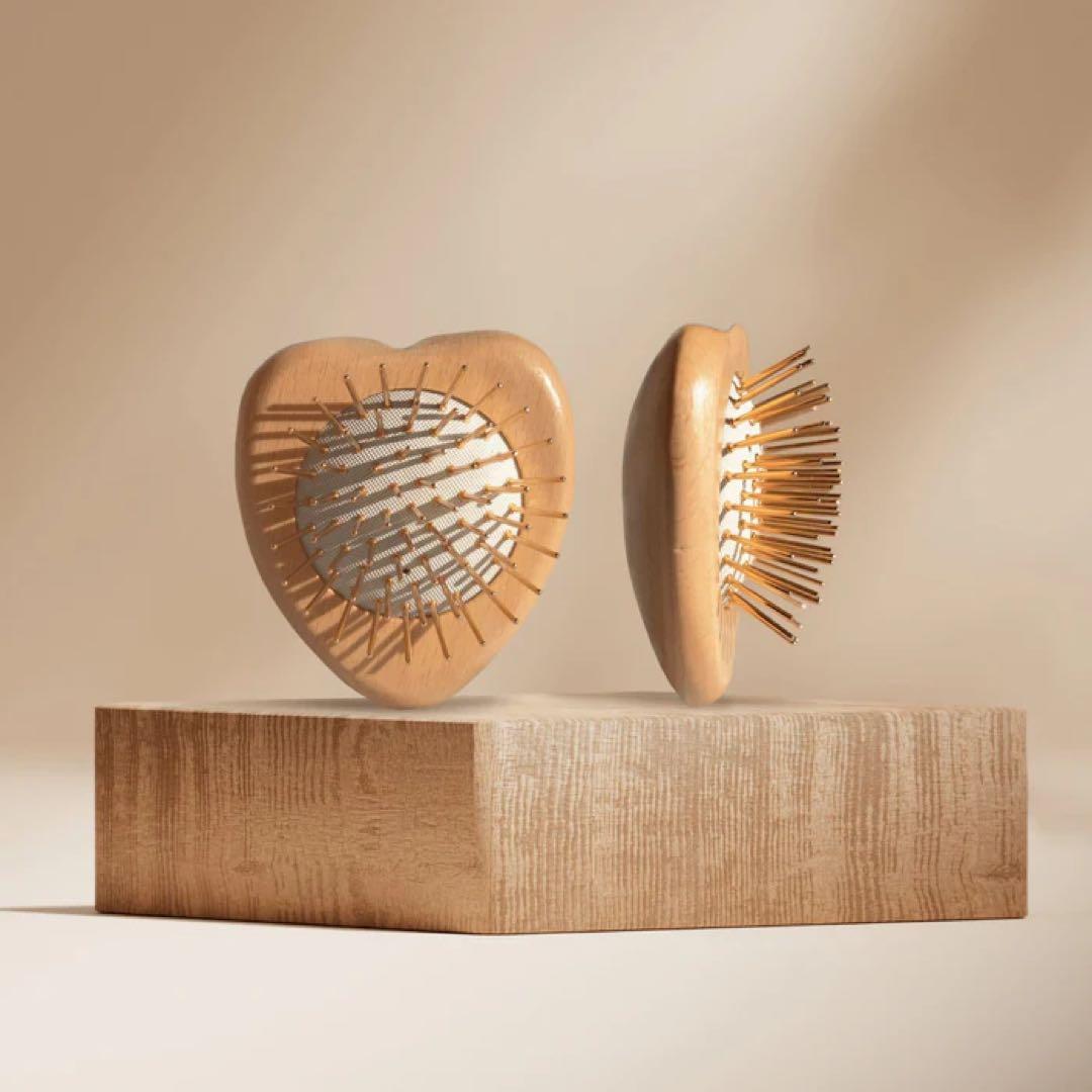 新品 FOX プレミアム FOX カッサ ウッド ミニハート ヘアブラシ