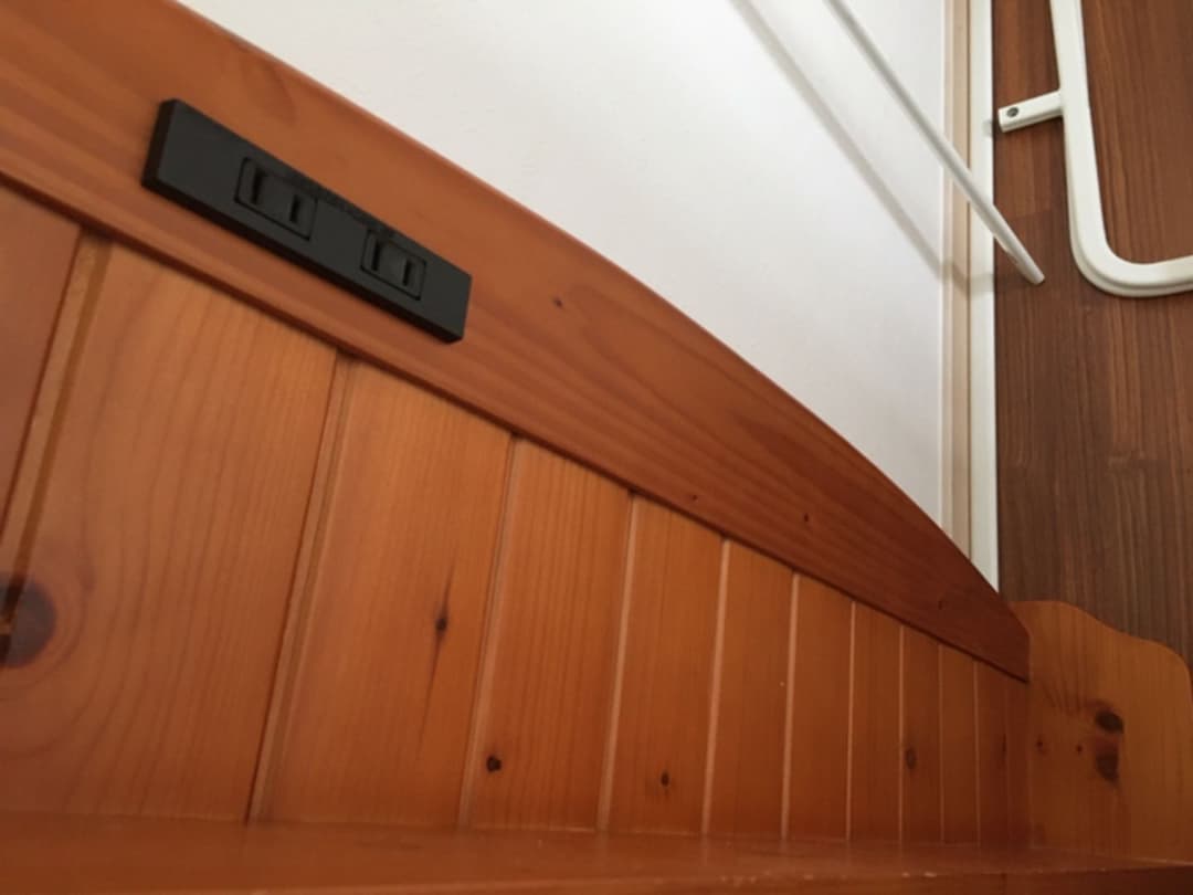 棚付シングルベッド ２口コンセント 高さ調節 組立サービス