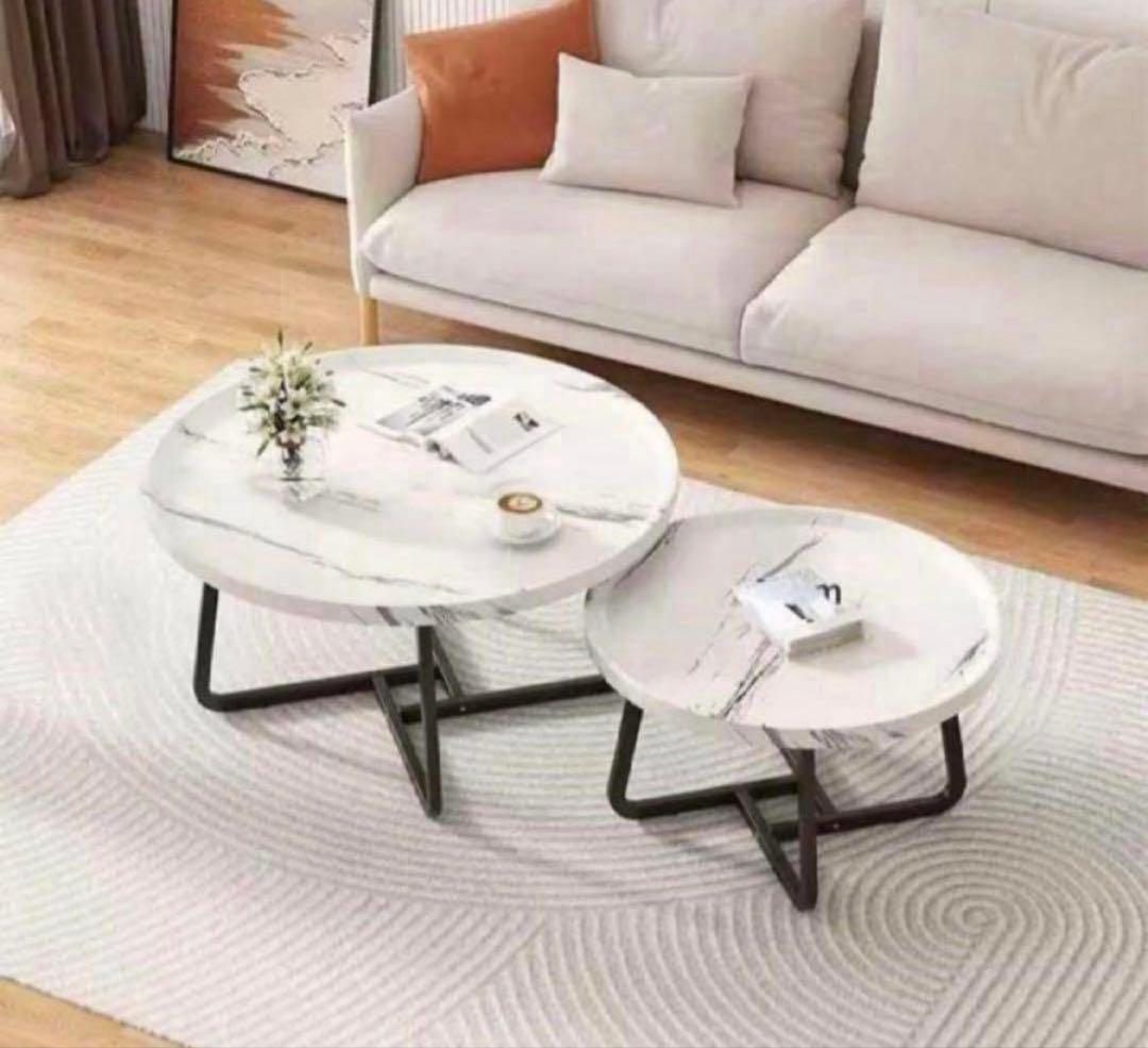 VEEZHA ネストテーブル ローテーブルおしゃれ マルテーブルコーヒーテーブル