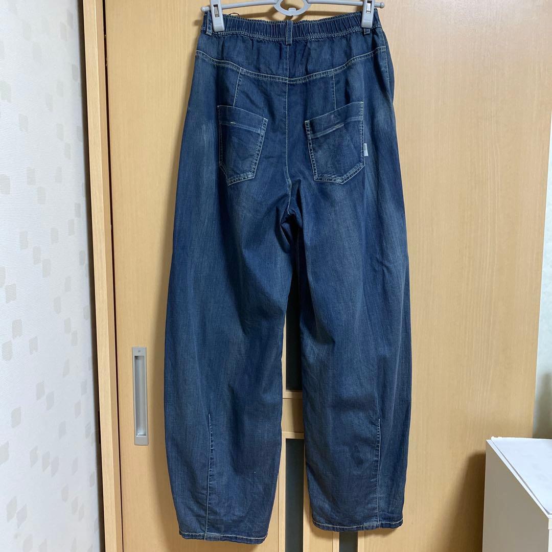 Wゴムインベルリラックス内膝&裾前後ダーツカーヴィーコクーンパンツ