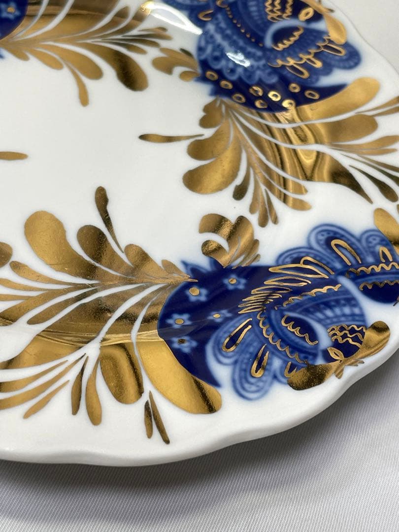 ロモノーソフ　ロシア　ゴールデンガーデン　皿　金彩　希少　５枚