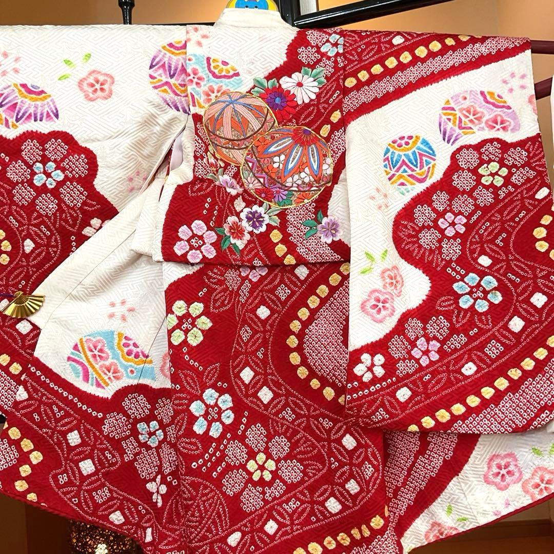 ayaNo.13 七五三　　3歳 正絹被布セット　　本総絞り　　訳あり