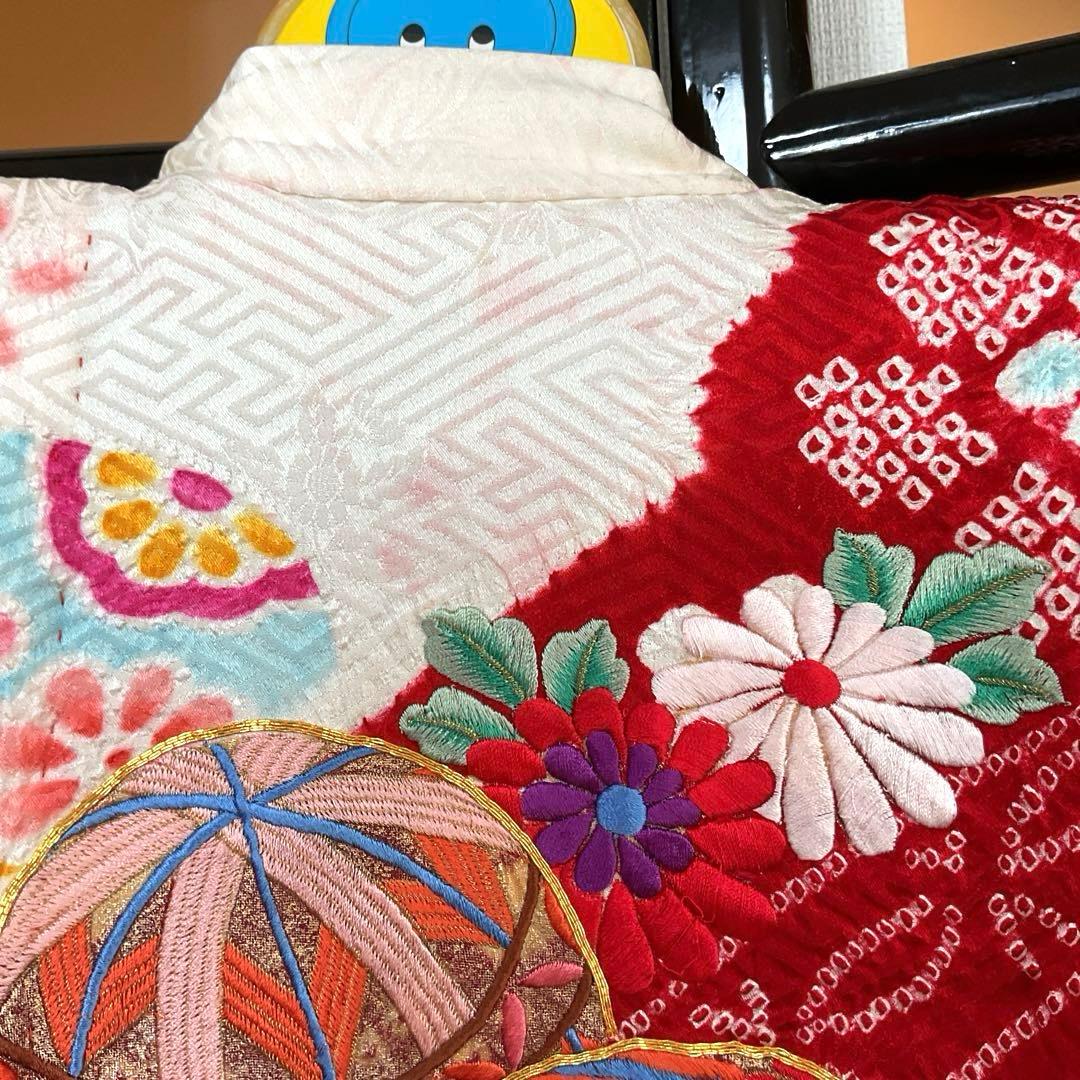 ayaNo.13 七五三　　3歳 正絹被布セット　　本総絞り　　訳あり