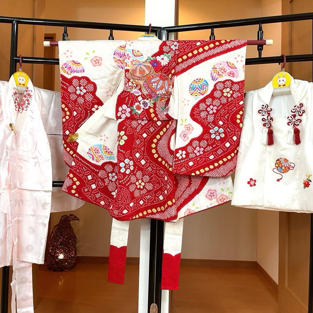 ayaNo.13 七五三　　3歳 正絹被布セット　　本総絞り　　訳あり