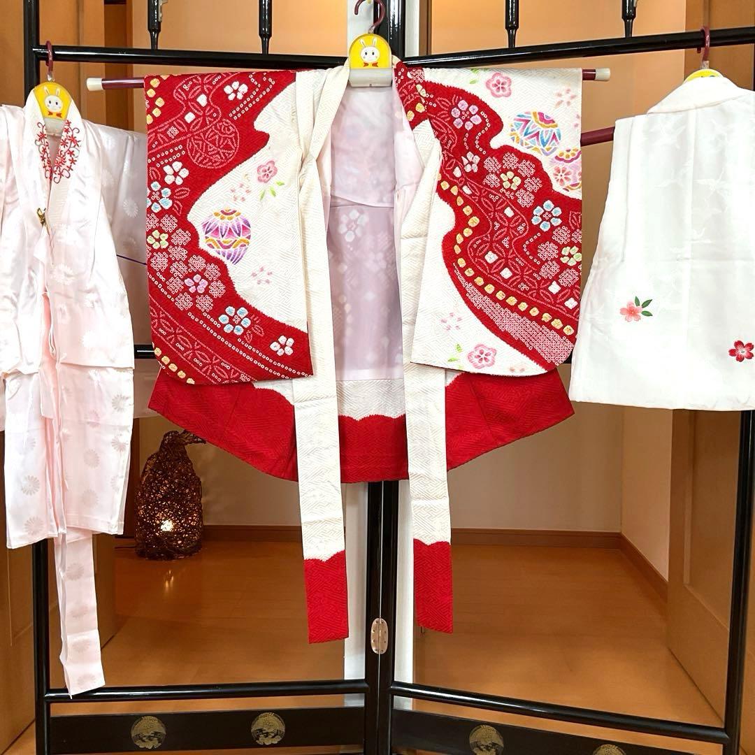 ayaNo.13 七五三　　3歳 正絹被布セット　　本総絞り　　訳あり