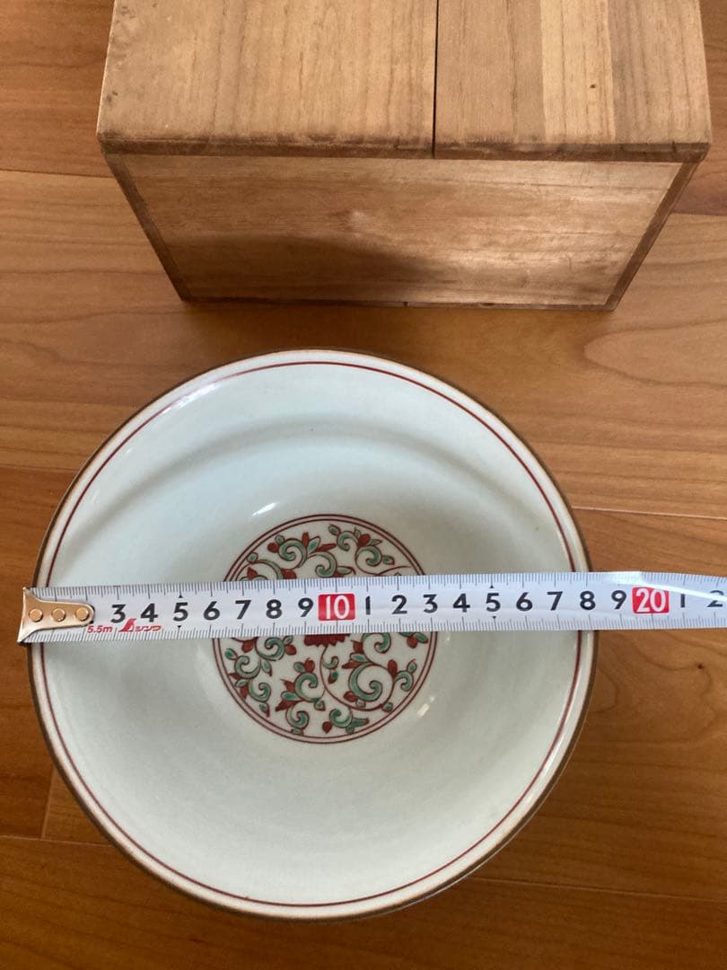 菓子器　鉢　赤絵　鳳凰　新品未使用　木箱付き　骨董