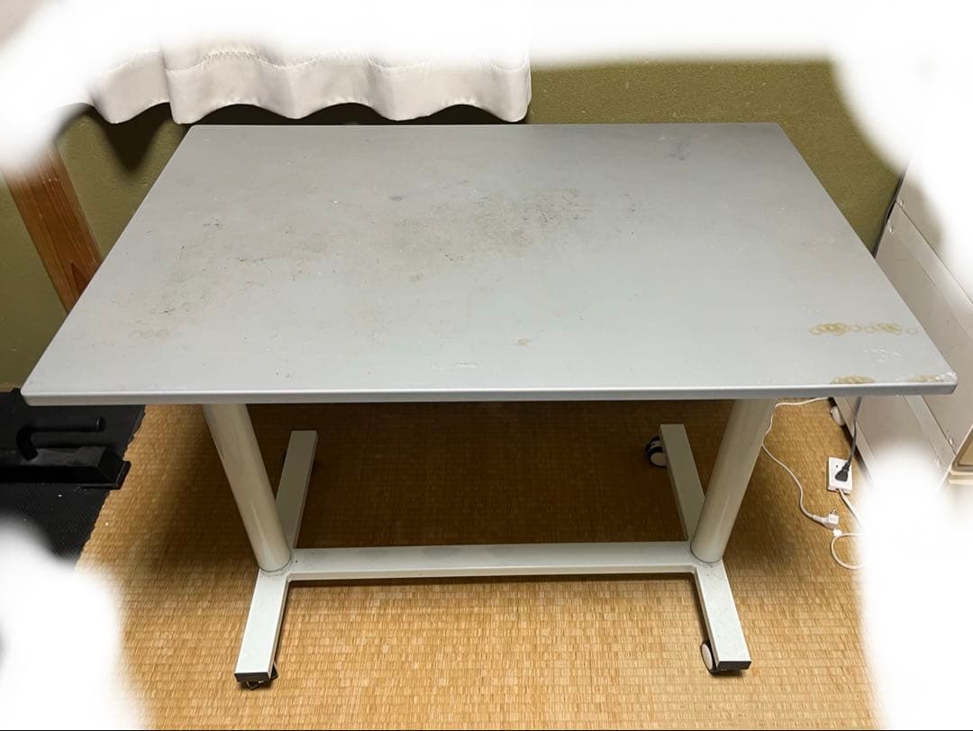 スタンディングデスク 高さ調整可能 シルバーグレー【引き取りorたのメル便】