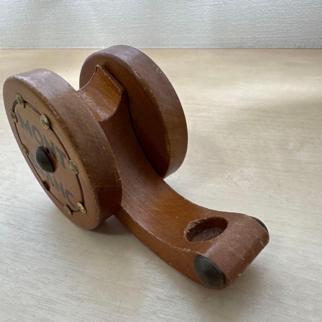 非売品 MONTBLANC モンブラン ペン立て 大砲型 木製 ペンスタンド