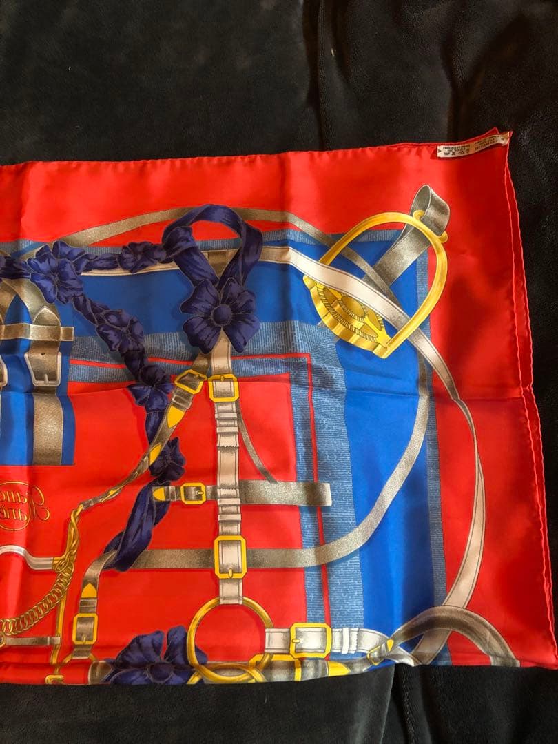 美品 HERMES エルメス カレ90 グランマネージュ スカーフ リング付き