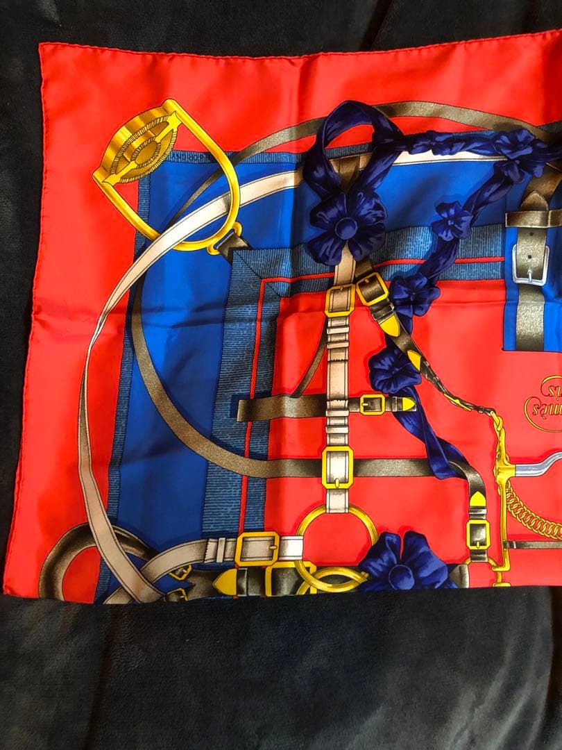 美品 HERMES エルメス カレ90 グランマネージュ スカーフ リング付き