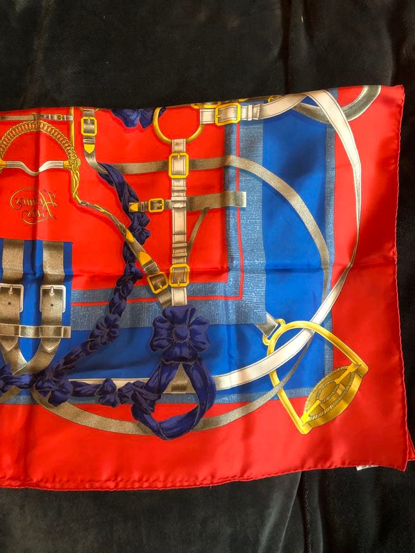 美品 HERMES エルメス カレ90 グランマネージュ スカーフ リング付き