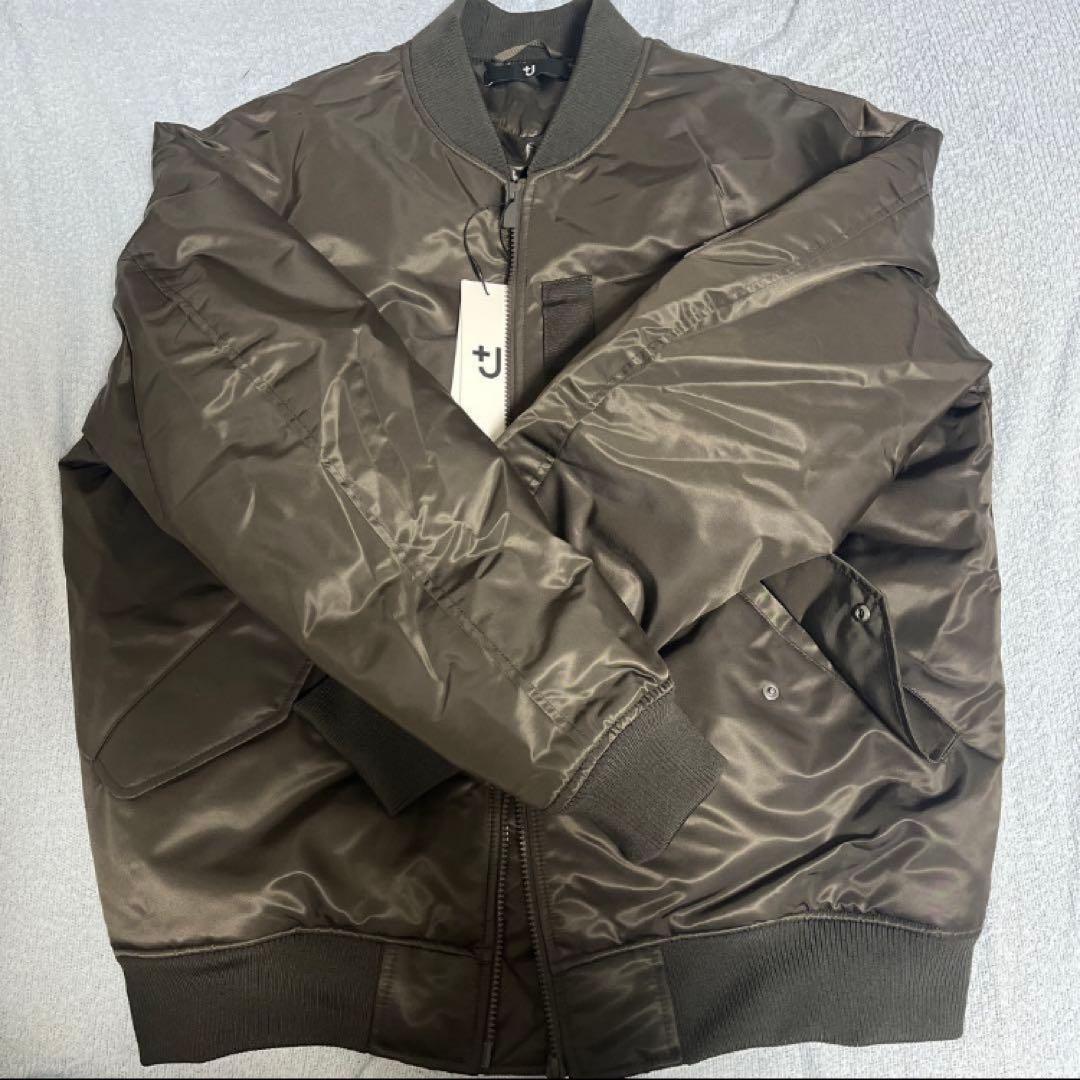 UNIQLO +JハイブリッドダウンオーバーサイズMA-1 XL グレー 新品