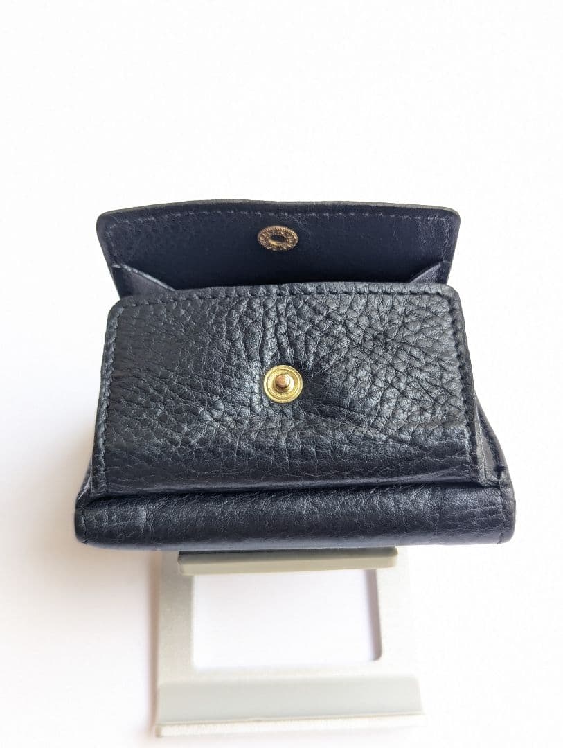 イルビゾンテ トリフォルドウォレット コンパクト ブラック シボ加工 男女兼用