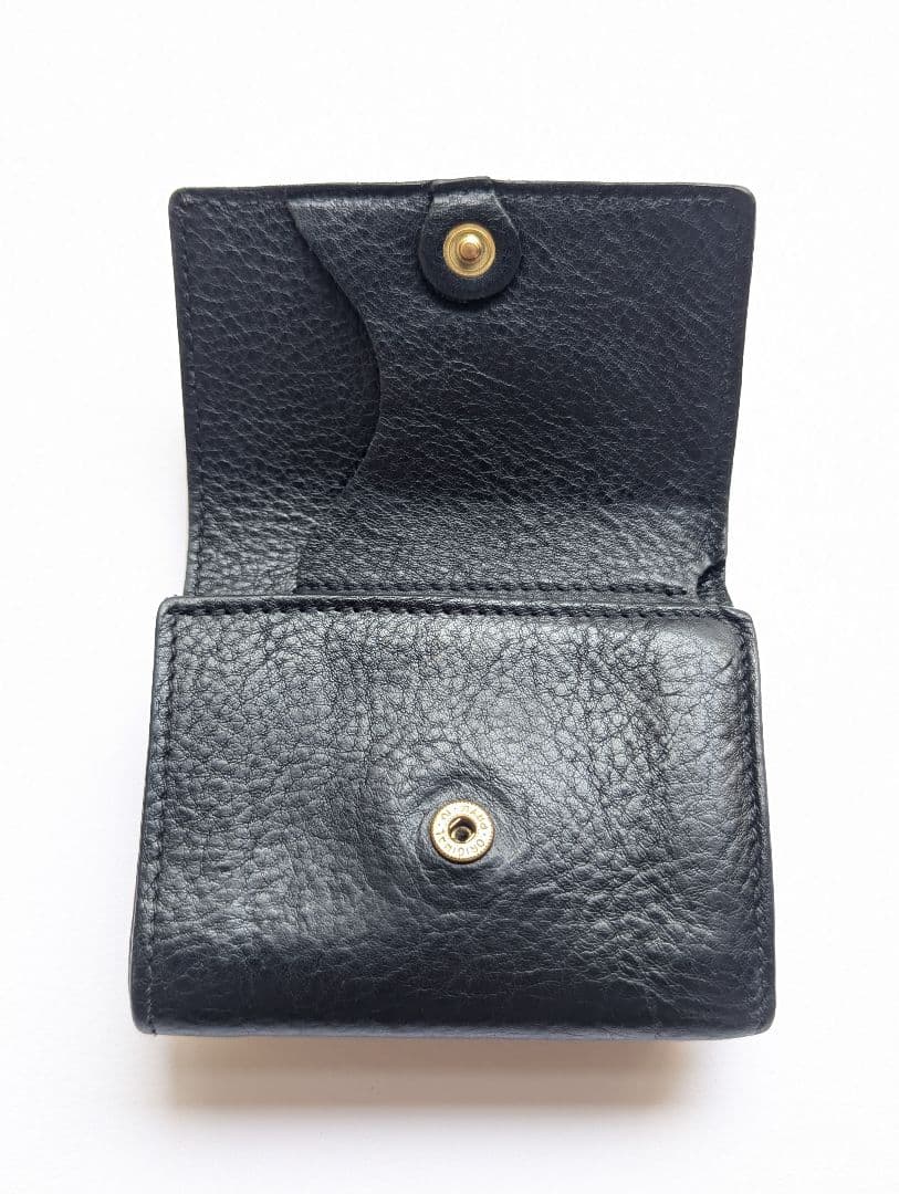 イルビゾンテ トリフォルドウォレット コンパクト ブラック シボ加工 男女兼用