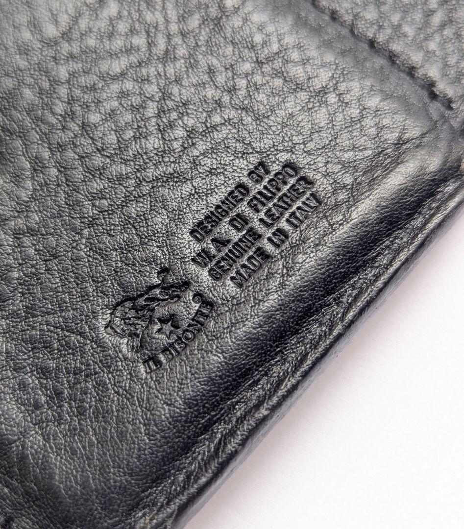 イルビゾンテ トリフォルドウォレット コンパクト ブラック シボ加工 男女兼用