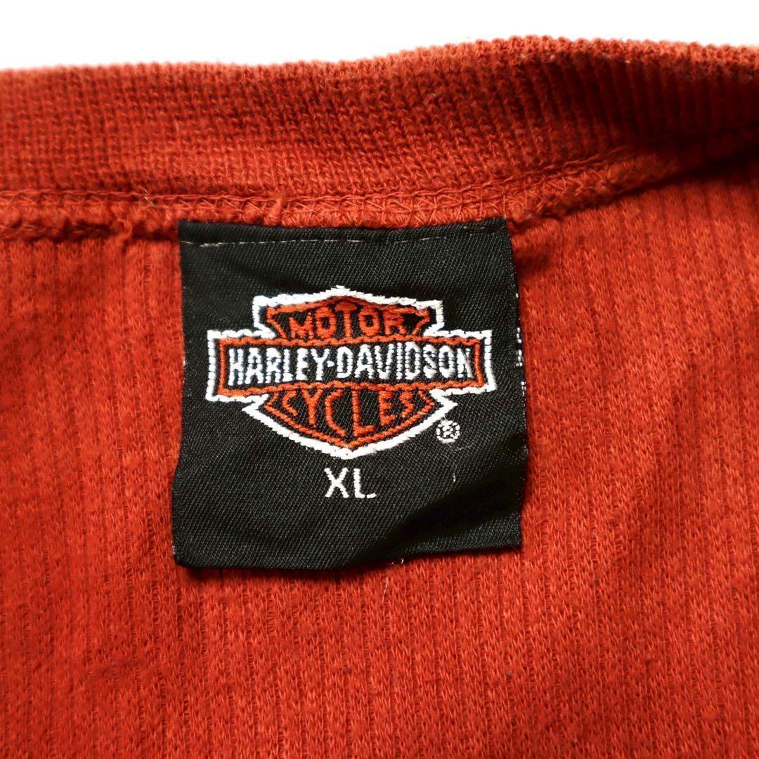 【Ytkd様】90sUSA製古着美品ハーレーダビッドソン ヘンリーネックロンT