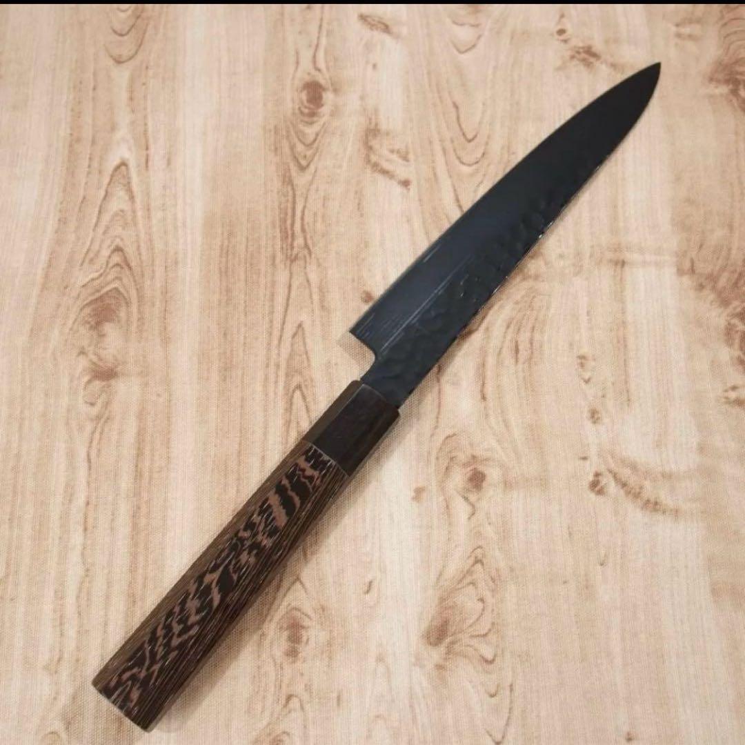 堺孝行　ペティナイフ　果物ナイフ　150mm 黒影　V金10号　青木刃物製作所