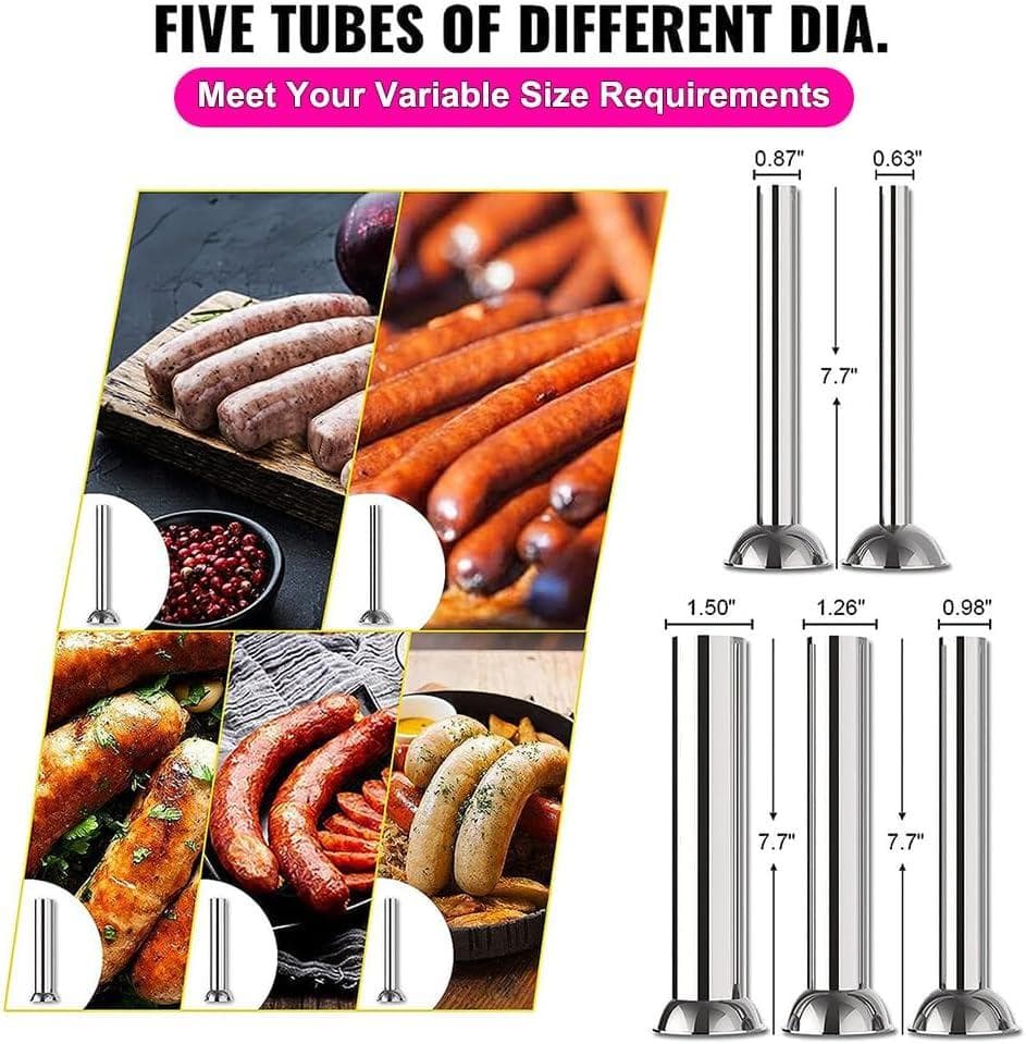 ステンレス製手動ソーセージスタッファー 5L 5つのスタッフィングノズル付き
