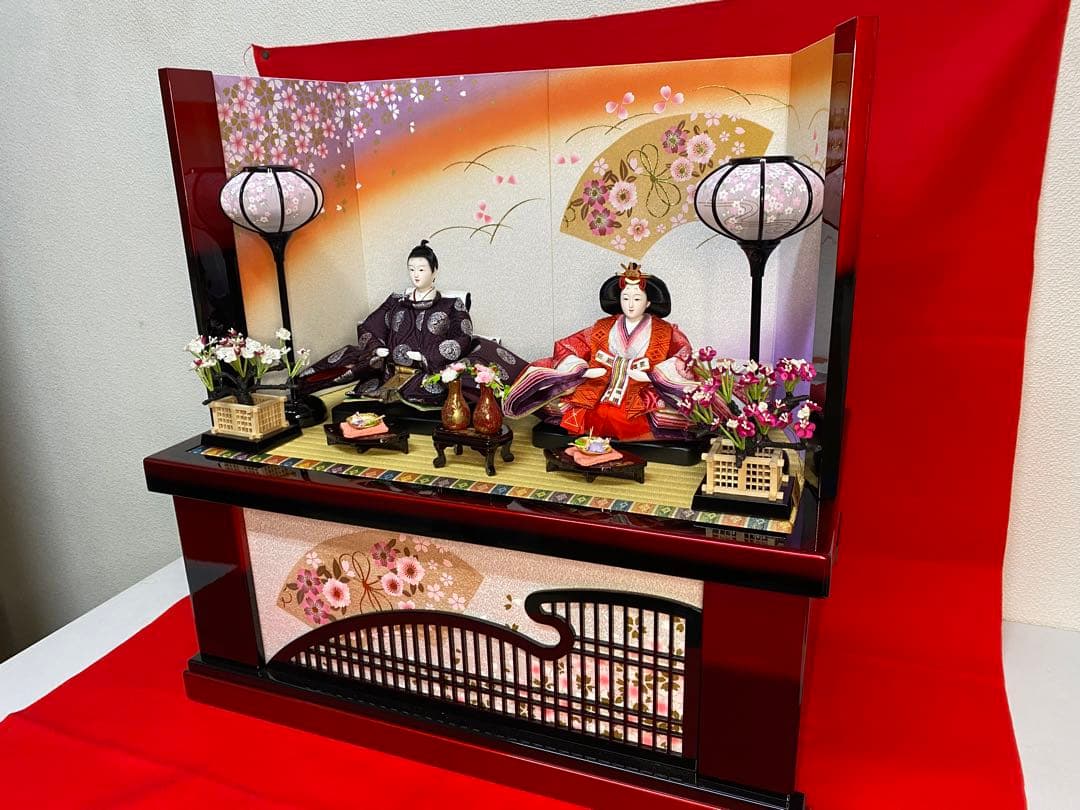雛人形　親王飾り収納セット・頭　晃隆　作・間口約６５×奥行約３５×高さ約６５㎝