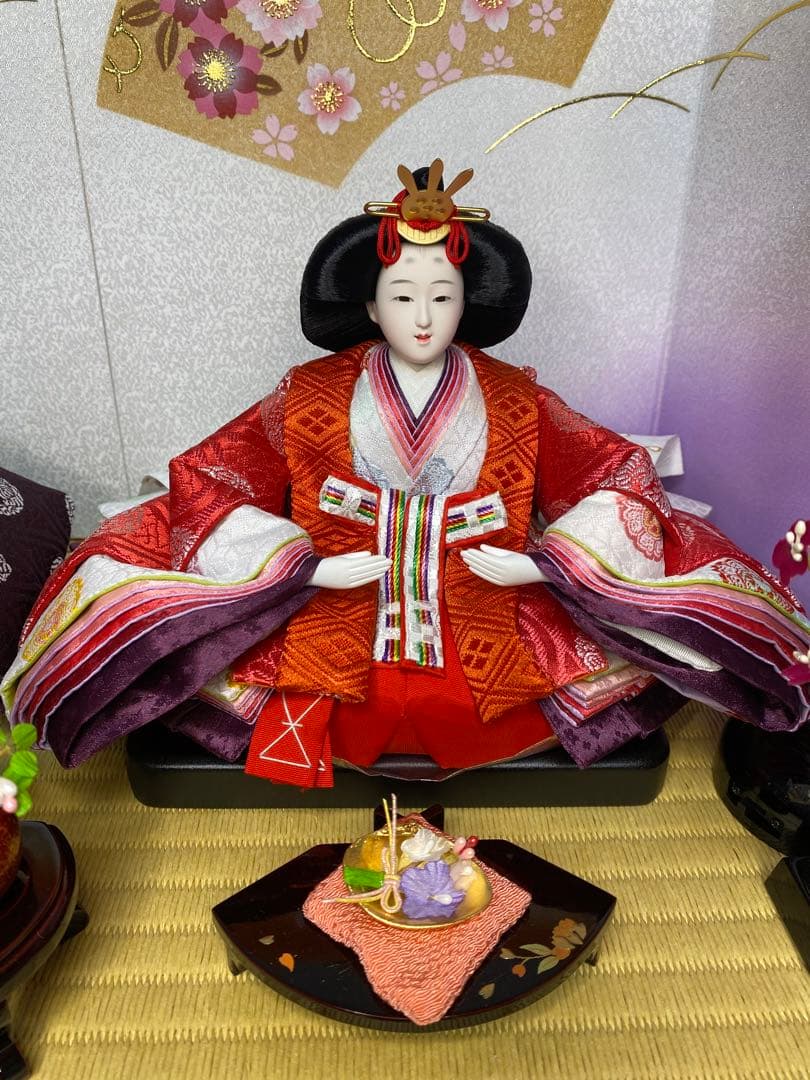 雛人形　親王飾り収納セット・頭　晃隆　作・間口約６５×奥行約３５×高さ約６５㎝