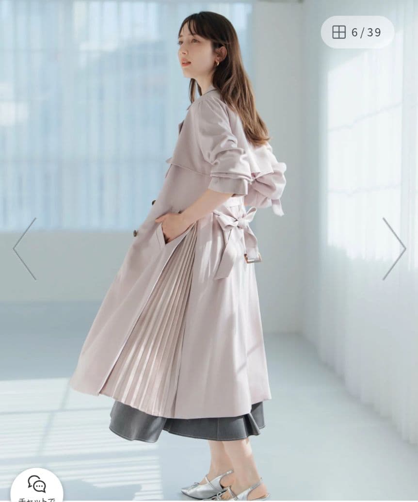 新品◎ミッシュマッシュ　サイドプリーツトレンチコート