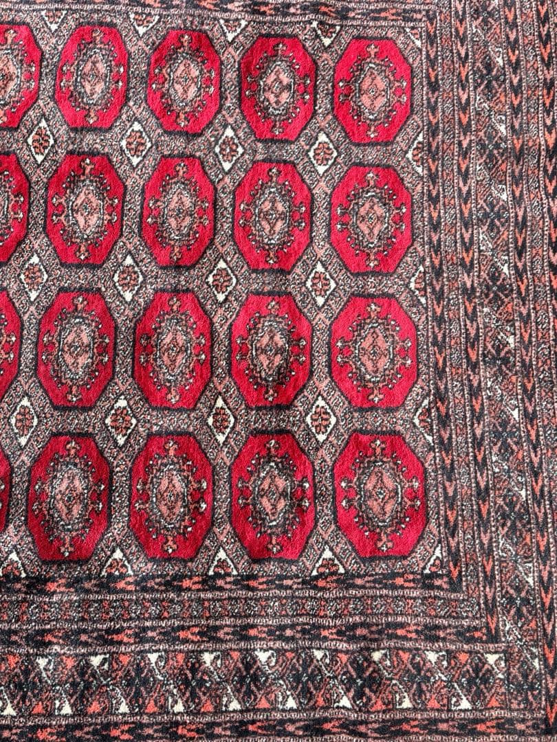 美品　アフガンラグ　ギュル紋様　トルクメンラグ　　202×125 経年40年