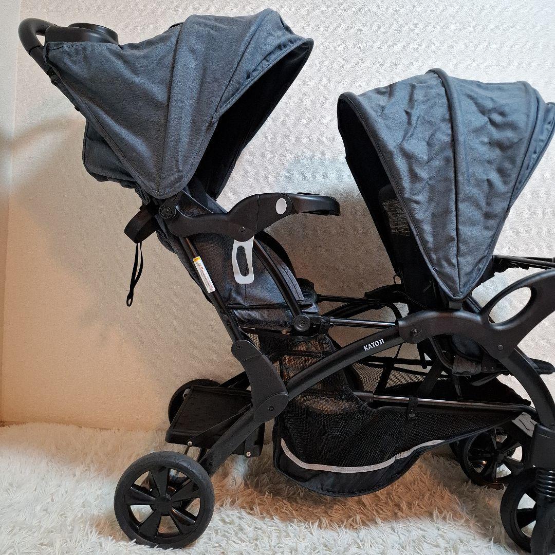 【極美品】KATOJI 二人でゴーDX 二人乗り ベビーカー ネイビー