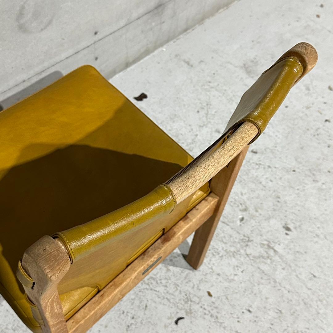 ★80s★MARUNI マルニ木工 レザー ダイニングチェア 本革 ヴィンテージ