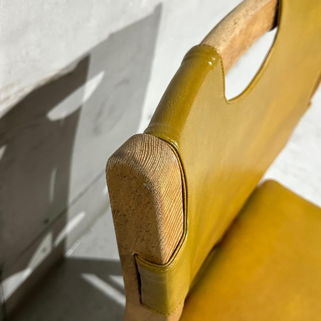 ★80s★MARUNI マルニ木工 レザー ダイニングチェア 本革 ヴィンテージ