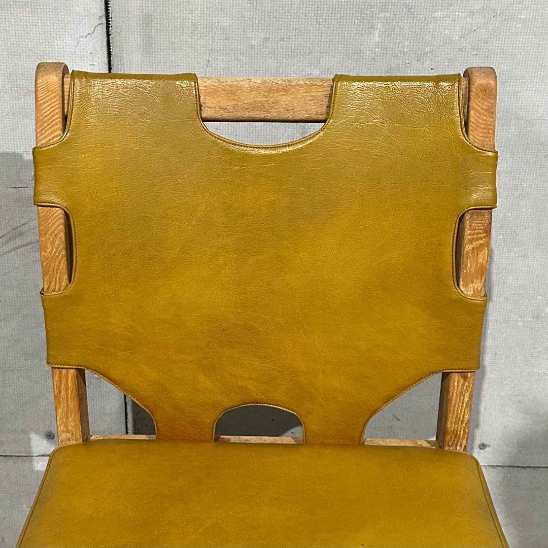★80s★MARUNI マルニ木工 レザー ダイニングチェア 本革 ヴィンテージ