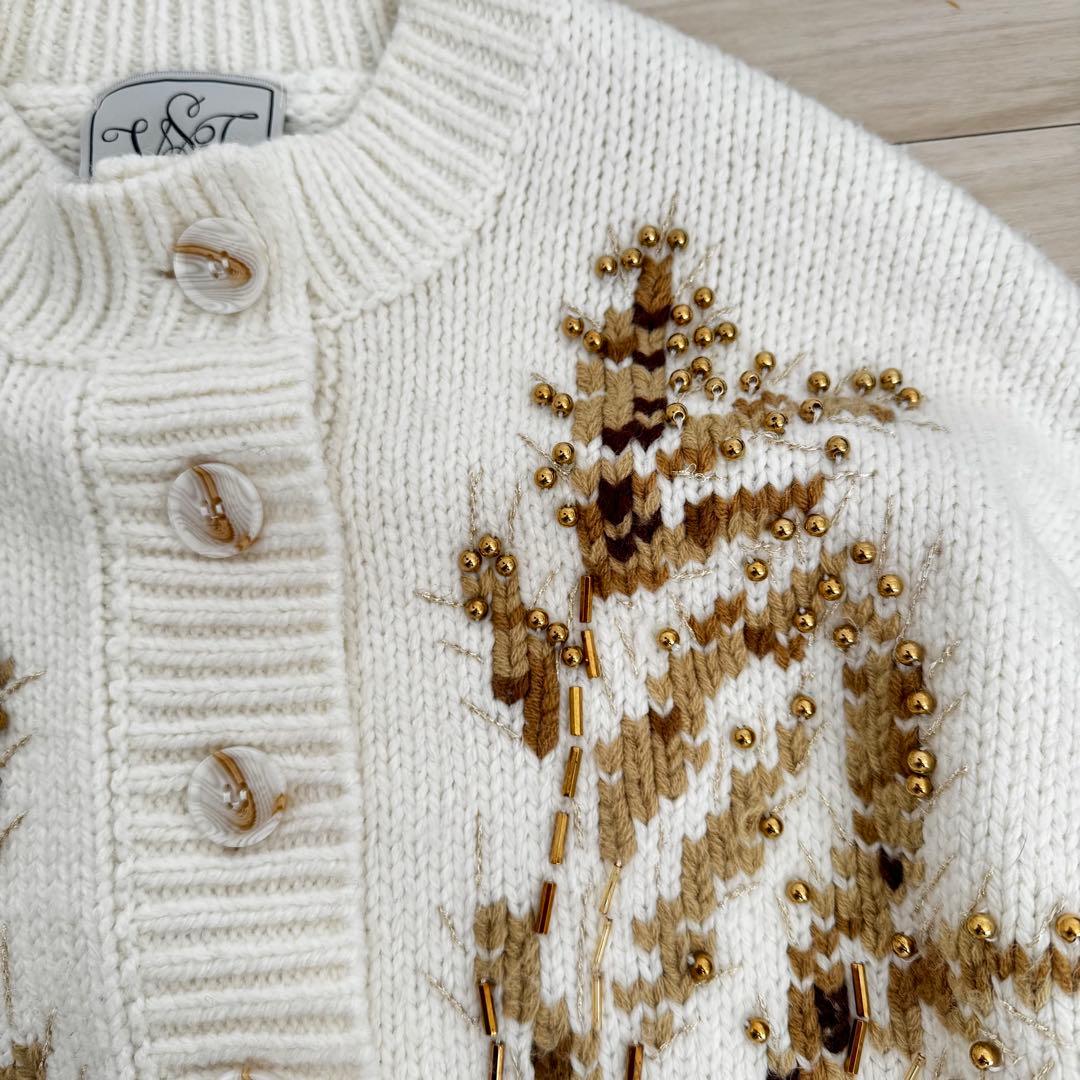 【超美品✨】完売品 SEVENTENウィート刺繍カーディガン Sサイズ