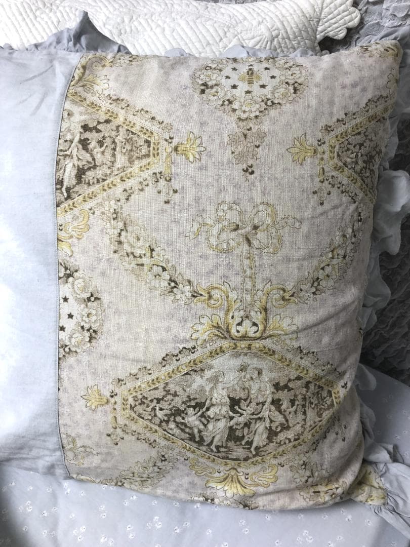 フランスアンティーク　トワルドジュイ　クッションカバー