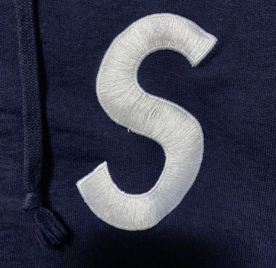 ネイビー　S Logo Zip Up Hooded Sweatshirt