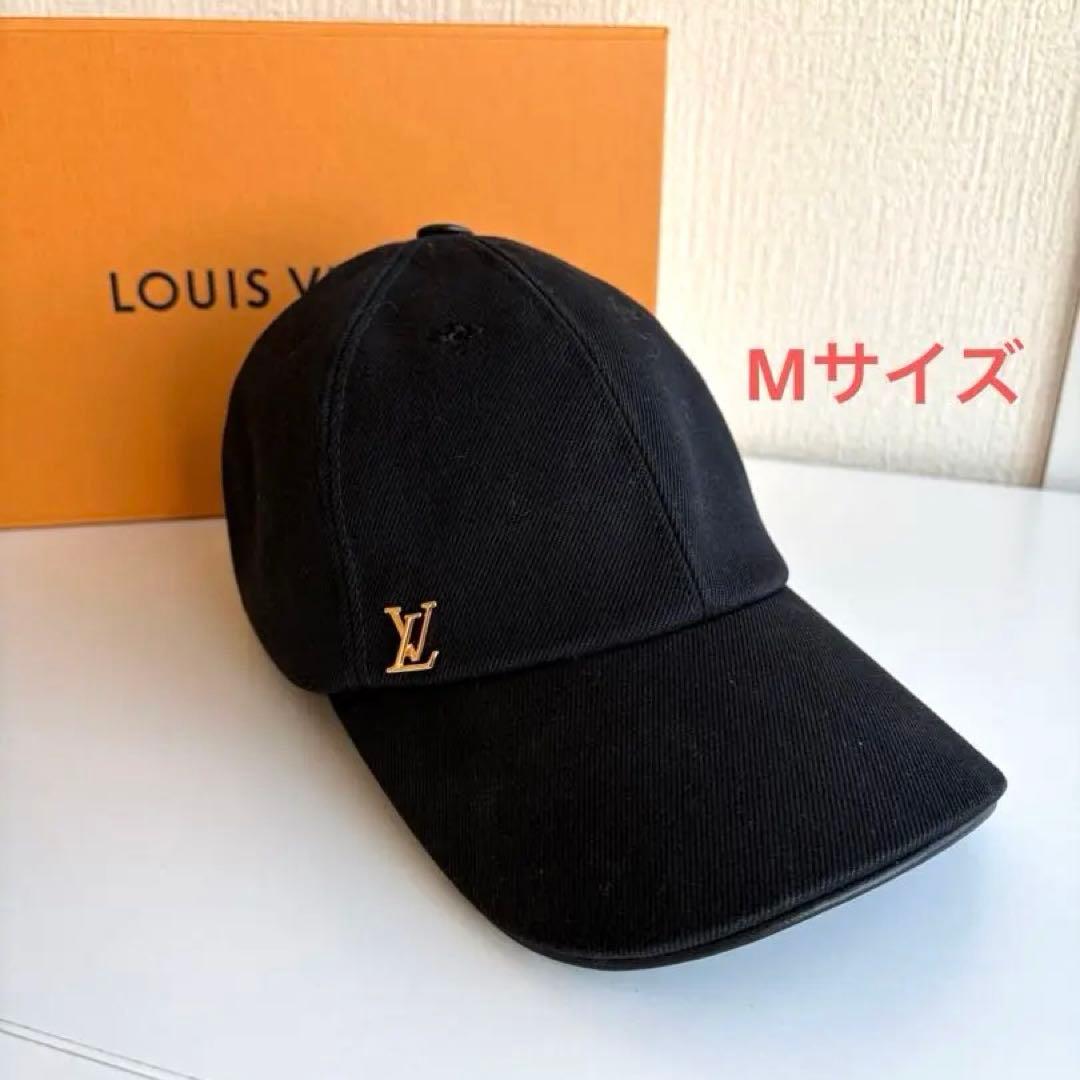 【美品】LOUIS VUITTON 黒キャップ　LVアイコニック　Mサイズ