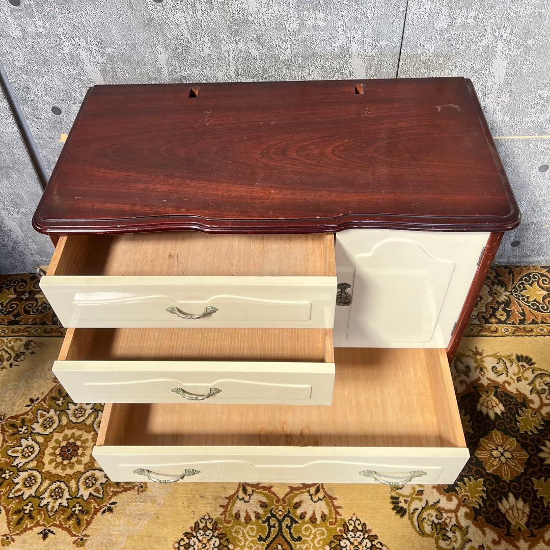 ꧁アンティーク調꧂チェスト アイボリー ブラウン ヴィンテージ ビンテージ