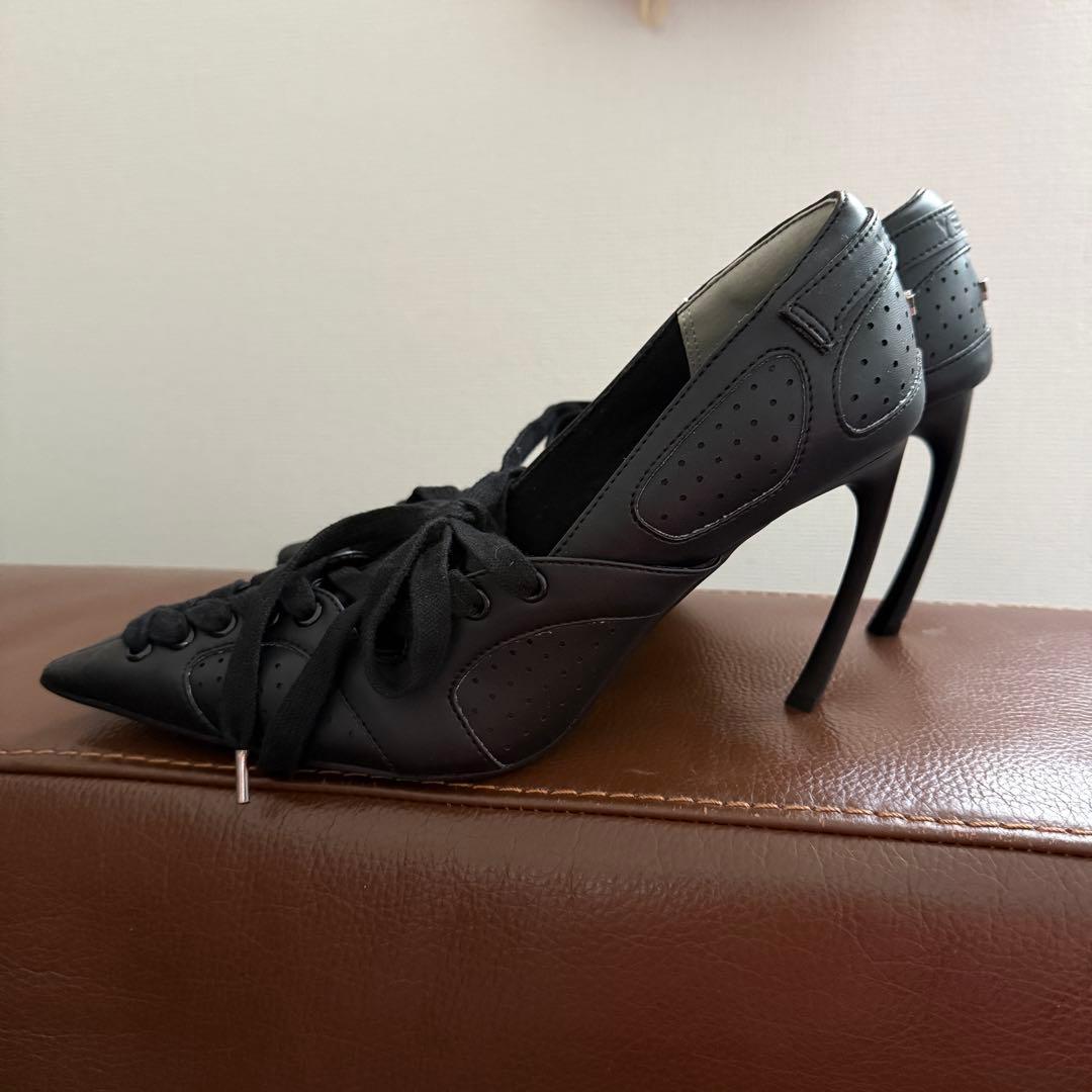 SALE 未使用品 YELLO レースアップ ポインテッドトゥ パンプス