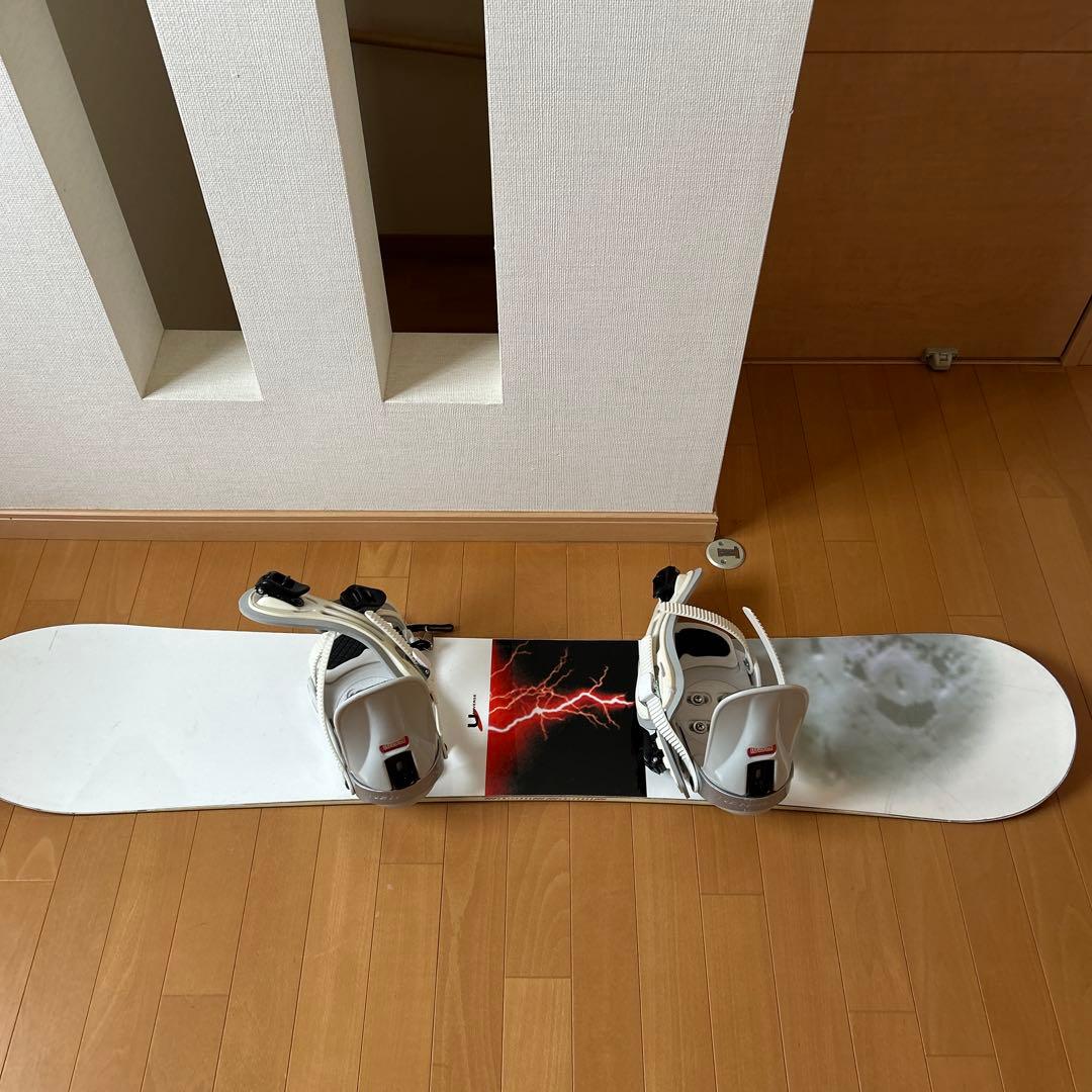 スノーボードビンディング ホワイト/ブラックケース付石原工務店