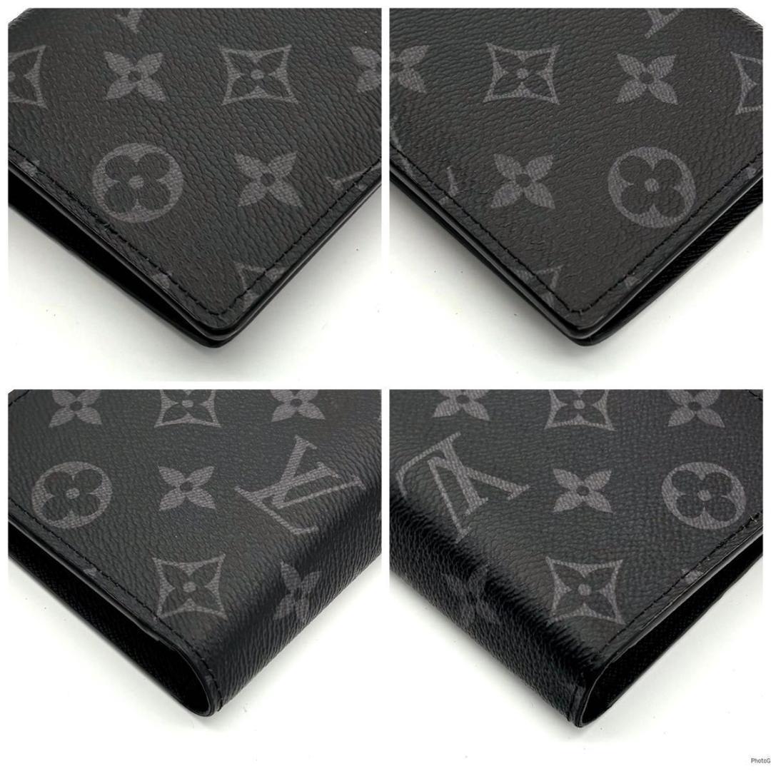 【新型IC】ルイヴィトン ブラザ NM モノグラム エクリプス 二つ折り 長財布