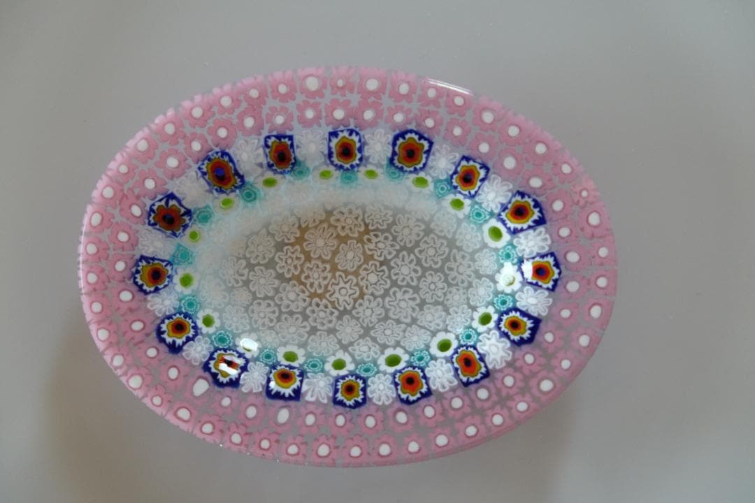 ベネチアングラス プレート ミルフィオリ 小皿 モレッティ 田子美紀 江波冨士子