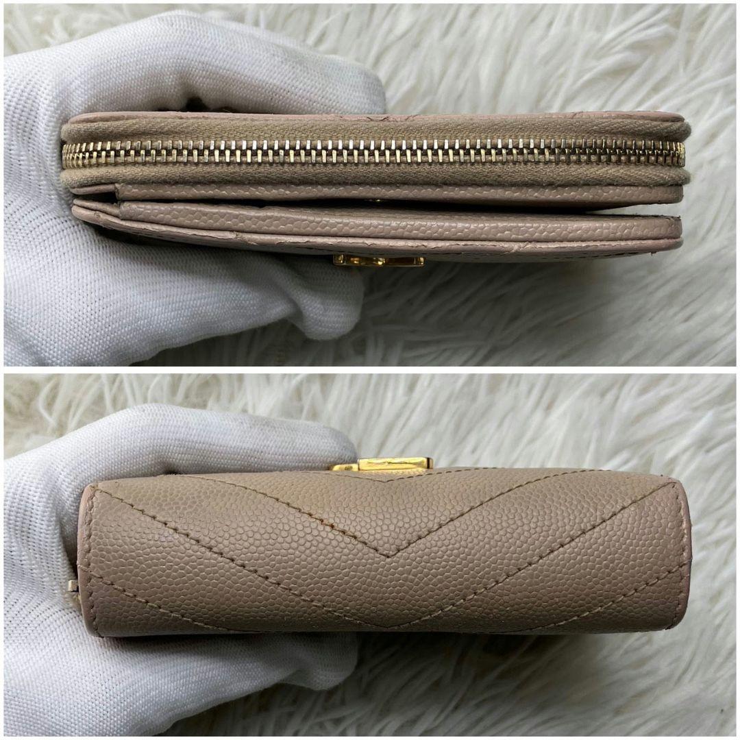 美品✨イヴサンローラン YSL 財布 コンパクト ベージュ レディース